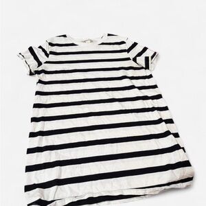 H&M Black and White Striped Short Sleeve Dress
